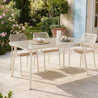 GARTENTISCH VOLONTE - Beige, Glas/Metall (90/160/75cm) - IDIMEX