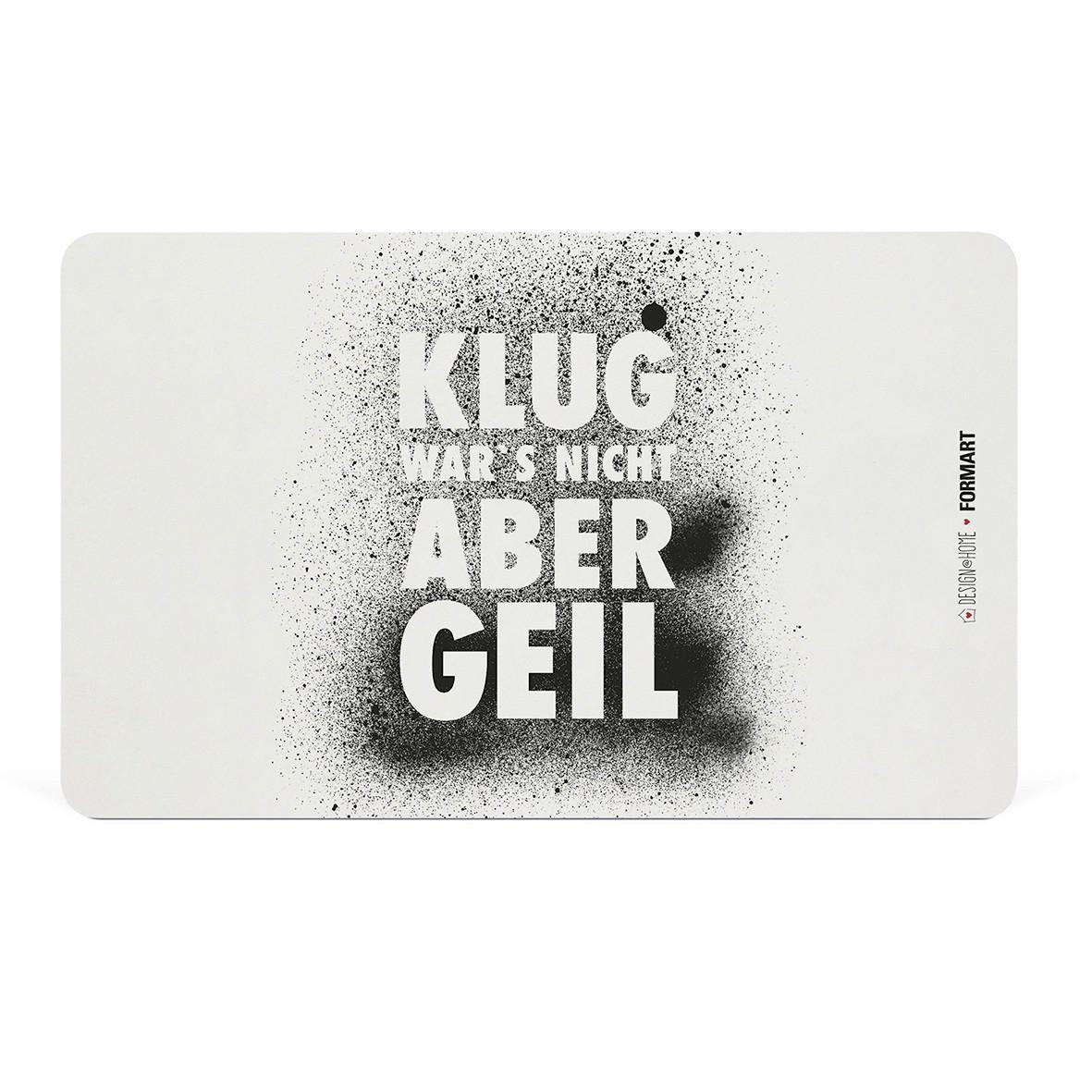 SCHNEIDEBRETT Klug wars nicht aus Kunststoff in Schwarz/Weiß - Schwarz, Kunststoff (14.3/23.3cm) - Sonstige