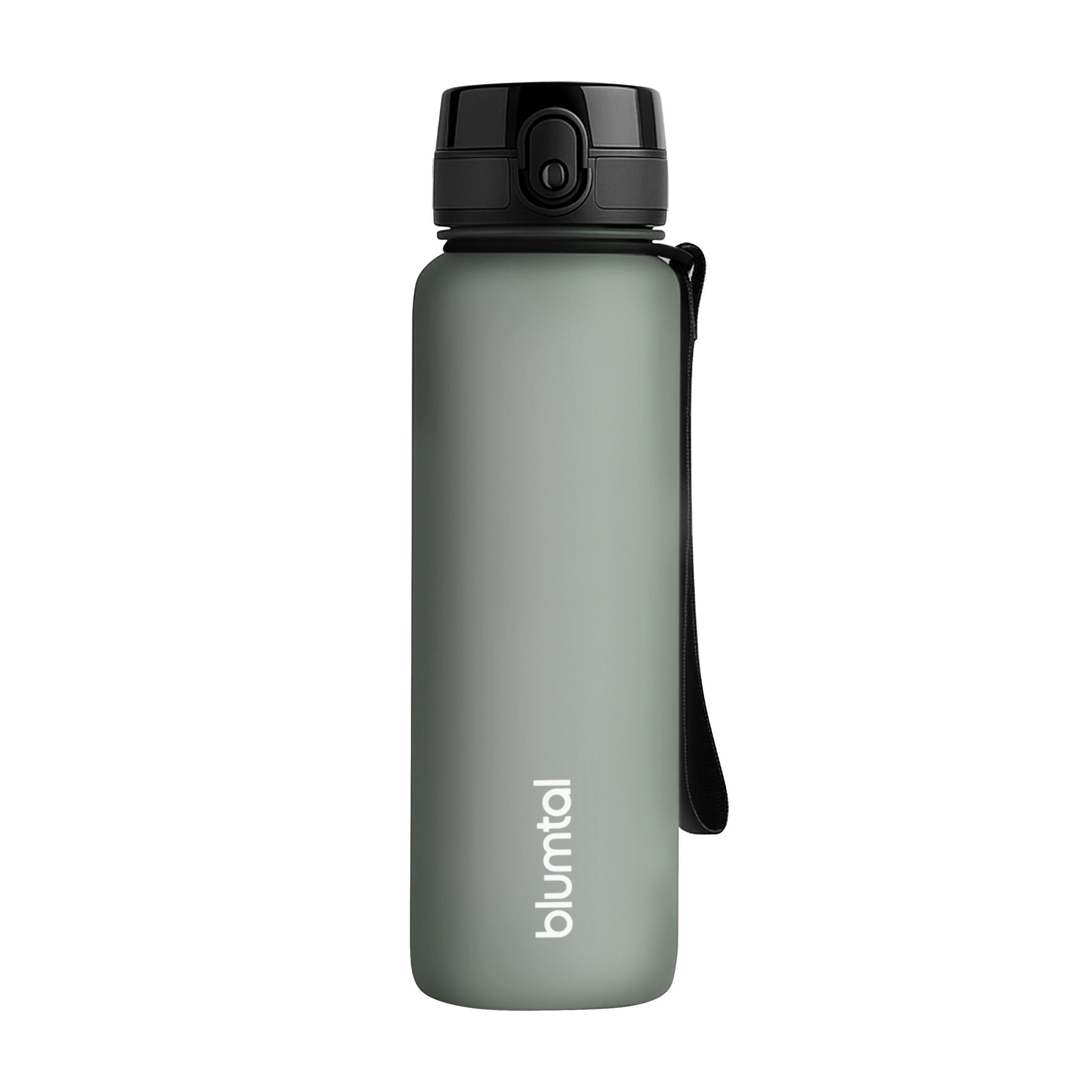 TRINKFLASCHE 1L - auslaufsichere - 1-Klick-Verschluss - BPA - freie - Grau - Grau, Kunststoff (1L) - Blumtal