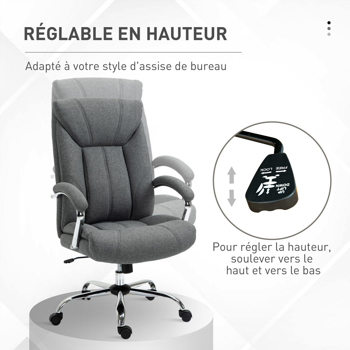 CHEFSESSEL DE-11781 65x78x110-118 cm Grau - Grau, Textil (65/118/78cm) - ComfortXL