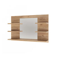 BADSPIEGELSCHRANK Wilbur Goldkraft Eiche 78 x 50 cm mit Regalen - Eiche Wotan, Holzwerkstoff (78/50/13.6cm) - Vicco