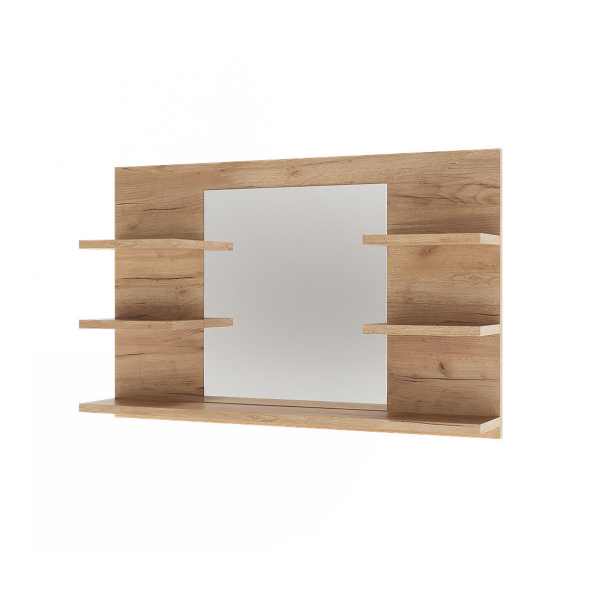 BADSPIEGELSCHRANK Wilbur Goldkraft Eiche 78 x 50 cm mit Regalen - Eiche Wotan, Holzwerkstoff (78/50/13.6cm) - Vicco