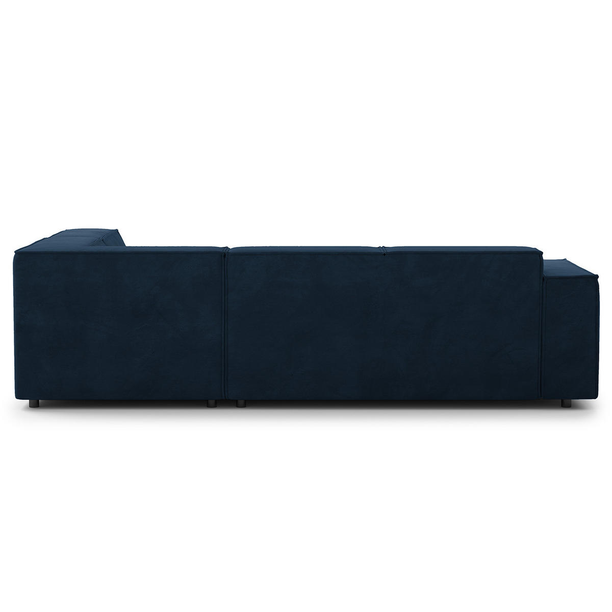ECKSOFA mit Ottomane - Schwarz/Dunkelblau, Kunststoff/Textil (260/234cm) - home24