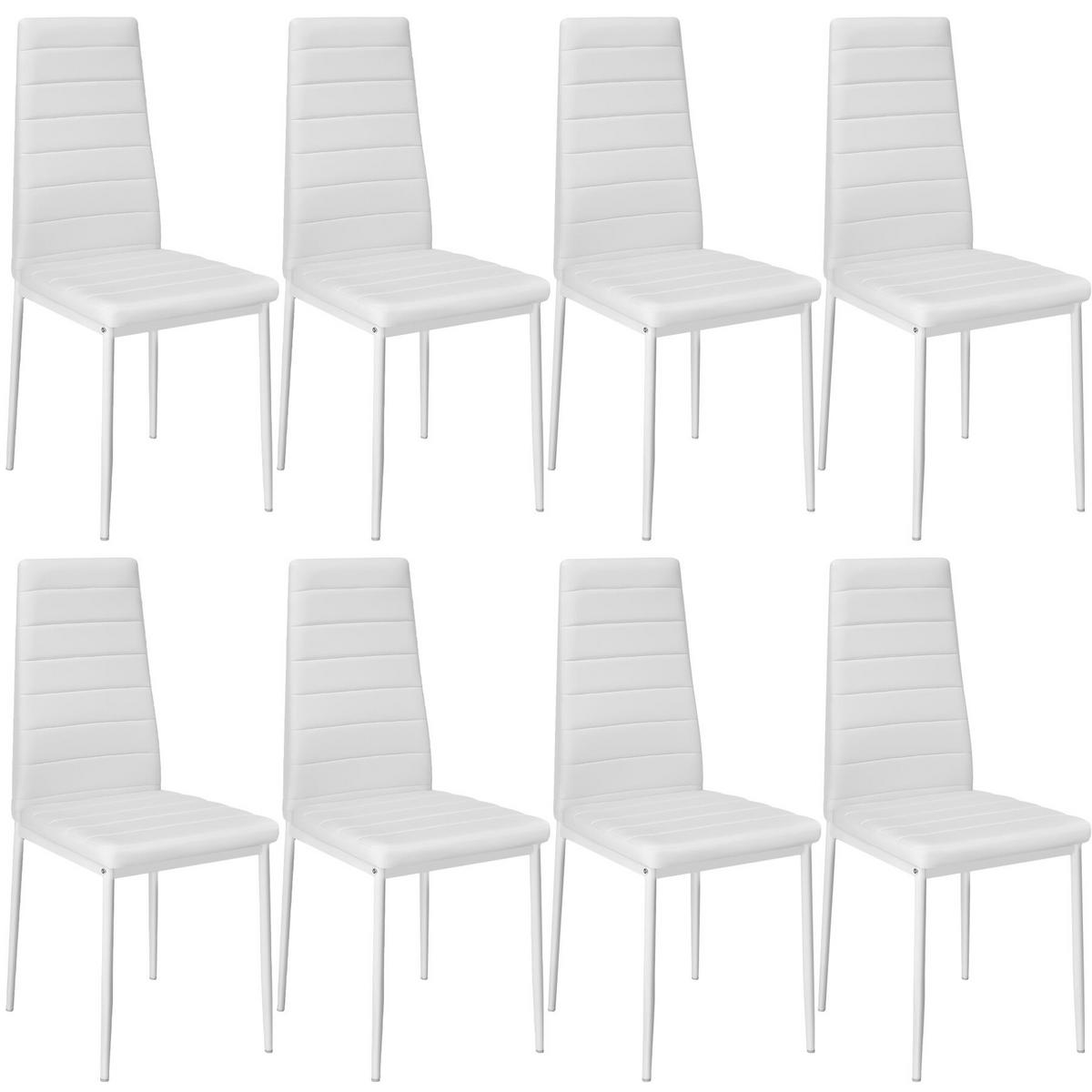 ESSZIMMERSTUHL 8er Set Thomas 41 x 45 x 98 5 cm weiß - Weiß, Textil (48/98.5/45cm) - tectake