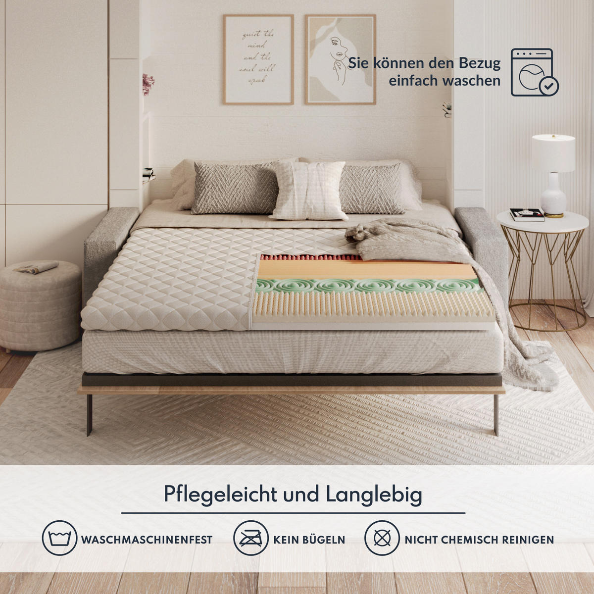 TOPPER Fruti Kaltschaum 6 - Weiß, Textil (120/200cm) - FDM