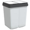 MÜLLEIMER 2 Fächer Küche 2x25L Weiß - Weiß, Kunststoff (43.5/48.5/32.5cm) - DELUKE