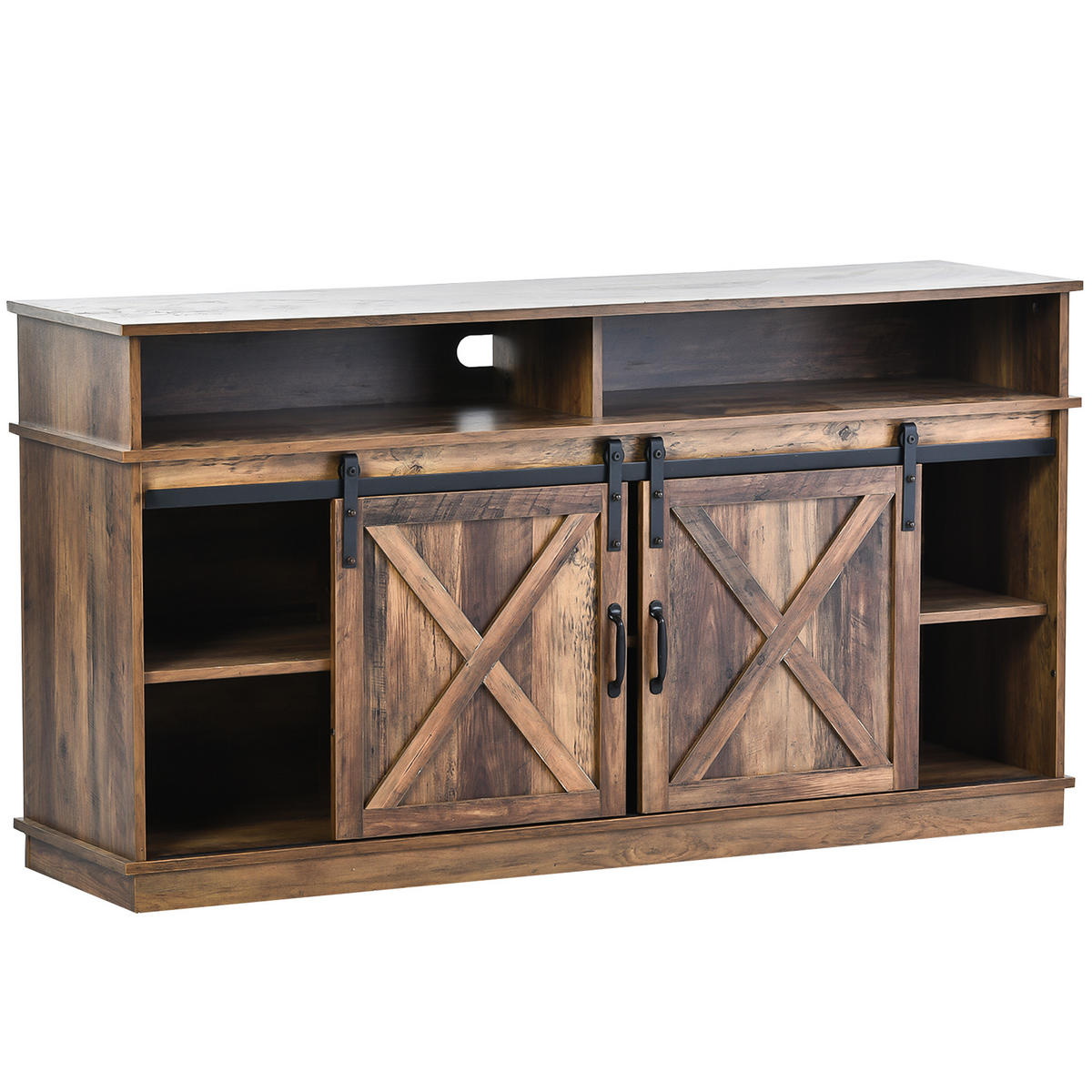 TV-SCHRANK in Braun mit Schiebetüren und verstellbaren Regalen 148/40/78 cm - Braun, Holzwerkstoff (148/78/40cm) - Redom