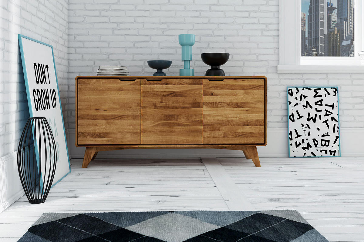 KOMMODE GREG Wildeiche - Wildeiche, Holz (134/63/40cm) - byoak
