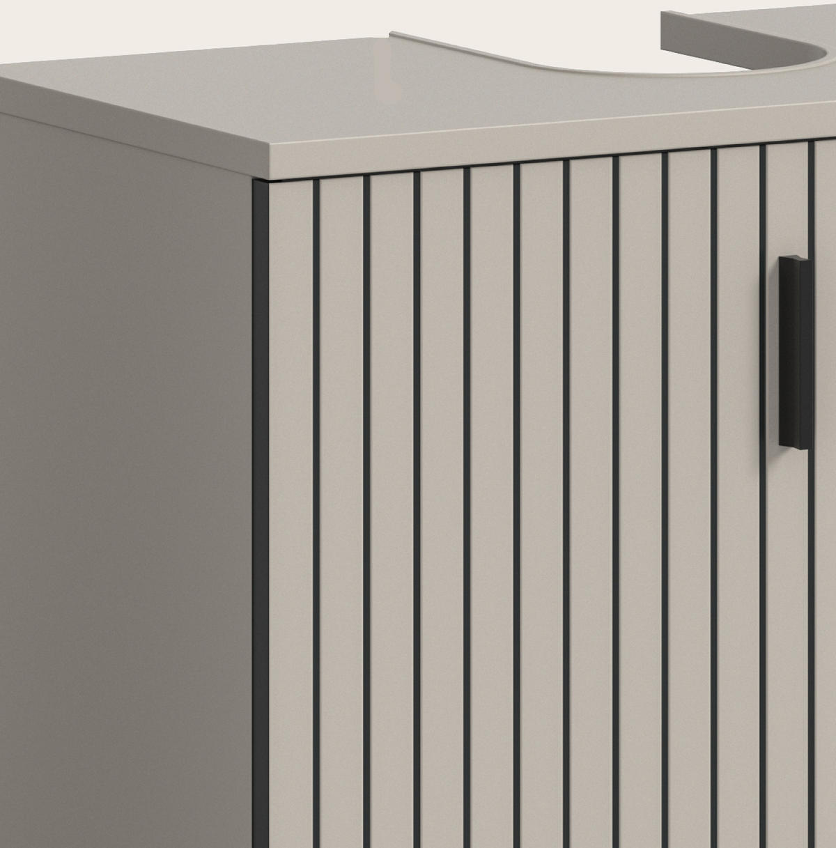 WASCHBECKENUNTERSCHRANK kaschmir 60 cm, Badezimmer Unterschrank 2-türig - Kaschmir/Schwarz, Holzwerkstoff/Kunststoff (60/59/30cm) - Inn.Furn