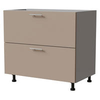 SCHUBLADENUNTERSCHRANK Brerra D2A/90/1A Korpus grau / Front RAL 1019 graubeige Matt 90 / 50 / 82 cm - Graubraun/Grau, Holz/Holzwerkstoff (90/82/50cm) - Feldmann-Wohnen