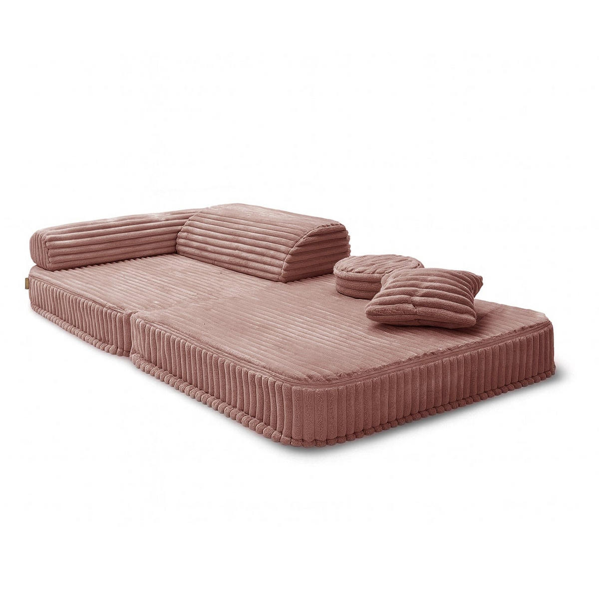 KINDERSESSEL modular 3-in-1 ausklappbar aus Plüschcord in Schokorosa - Pink, Textil (100/80/80cm) - MeowBaby