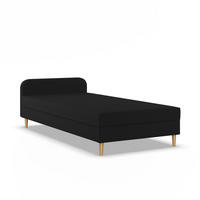 BOXBETT MIT KOPFTEIL 120x200 CASPE, Schwarz - Schwarz, Textil (120/200cm) - Mebligo