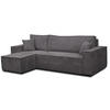ECKSOFA Hugo L in L-Form mit Schlaffunktion und Bettkasten, Farbe: Dunkelgrau, Cordstoff, Ottomane Unsiversal - Dunkelgrau, Textil (244/145cm) - VENASI MÖBEL