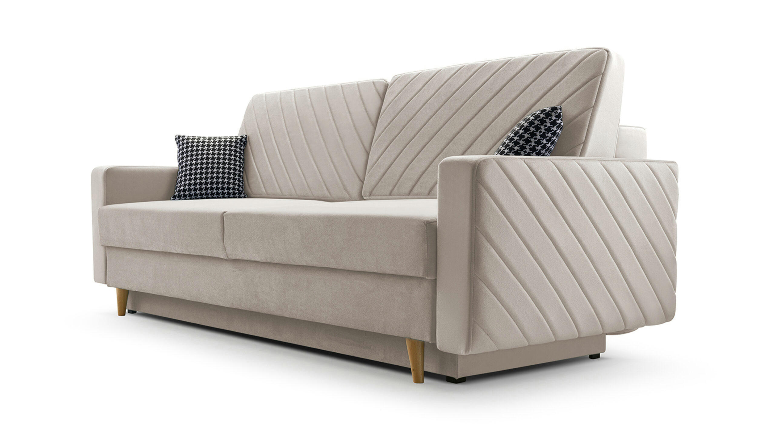 SCHLAFSOFA - California - Paros - 02 Beige - Beige, Holz (230/96/97cm) - Möblo