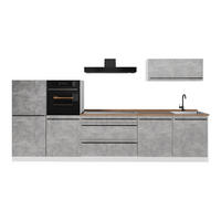 KUCHYŇSKÝ KOUT R-Line, Beton/Bílá, 340 cm pracovná doska Dub Goldkraft - šedá/bílá, kompozitní dřevo (340/143/60cm) - Vicco
