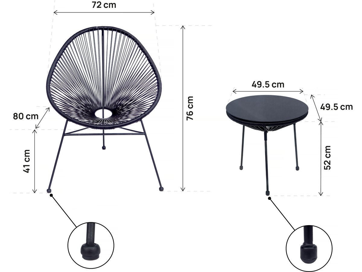 LOUNGEGARNITUR Odea 2-Sitzer Schwarz - Schwarz, Metall - Habitat Garten
