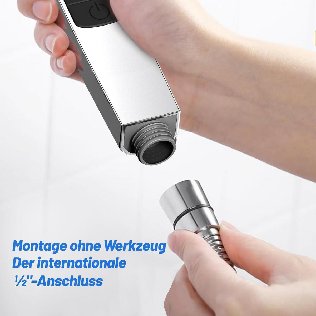 HANDBRAUSE mit 7 Strahlarten Silber - Silberfarben, Kunststoff (10.5/12.7/26cm)
