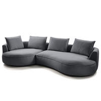 BIGSOFA - Grau, Kunststoff/Textil (322/82/154cm) - home24