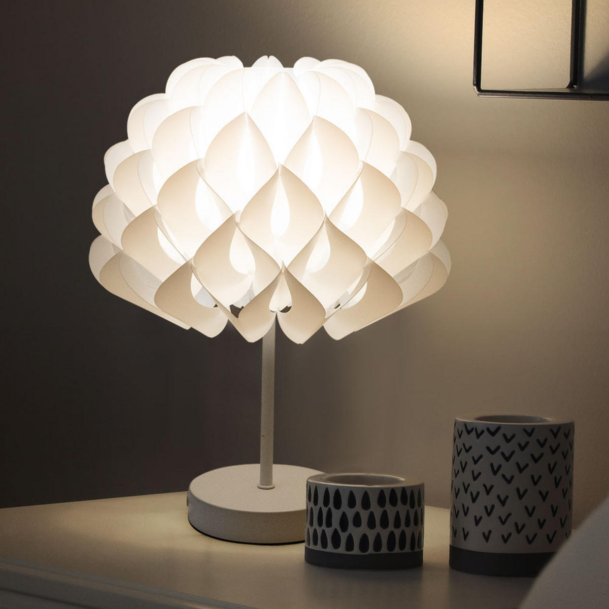 LED TISCHLEUCHTE Irene Weiß Metall - Weiß, Metall (25/25/35cm) - Globo Lighting