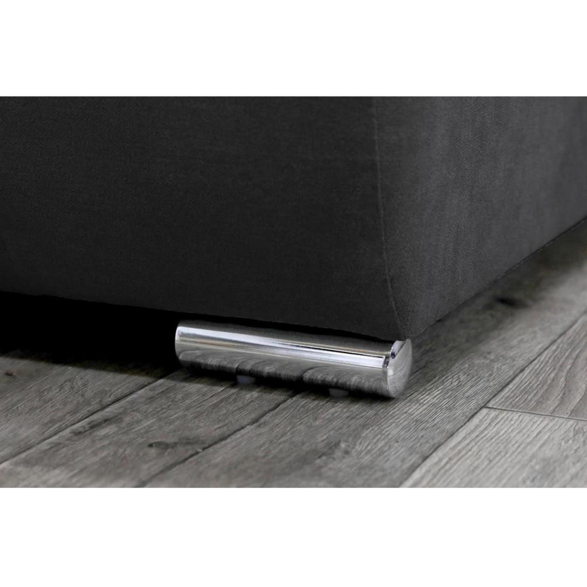 WOHNLANDSCHAFT Draco U Anthrazit - Anthrazit/Silberfarben, Textil/Metall (350/85/185cm) - Beautysofa