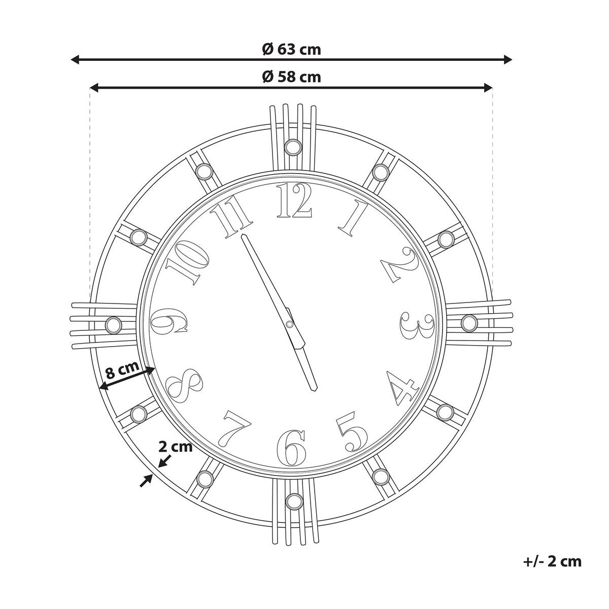 WANDUHR Glas gold Lancy - Goldfarben, Glas (63/63/7cm) - Beliani