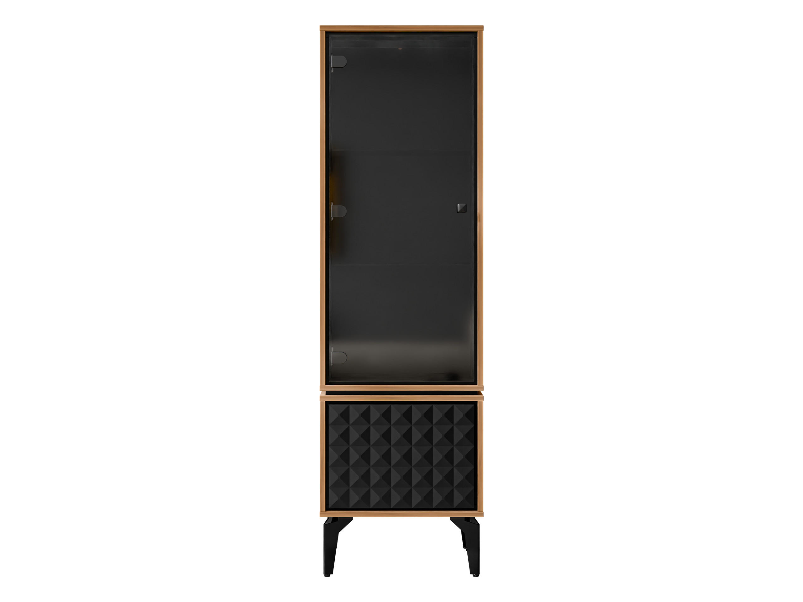 VITRINE Ella 54 - Schwarz/Braun, Holzwerkstoff/Metall (54/182/40cm) - MIRJAN24
