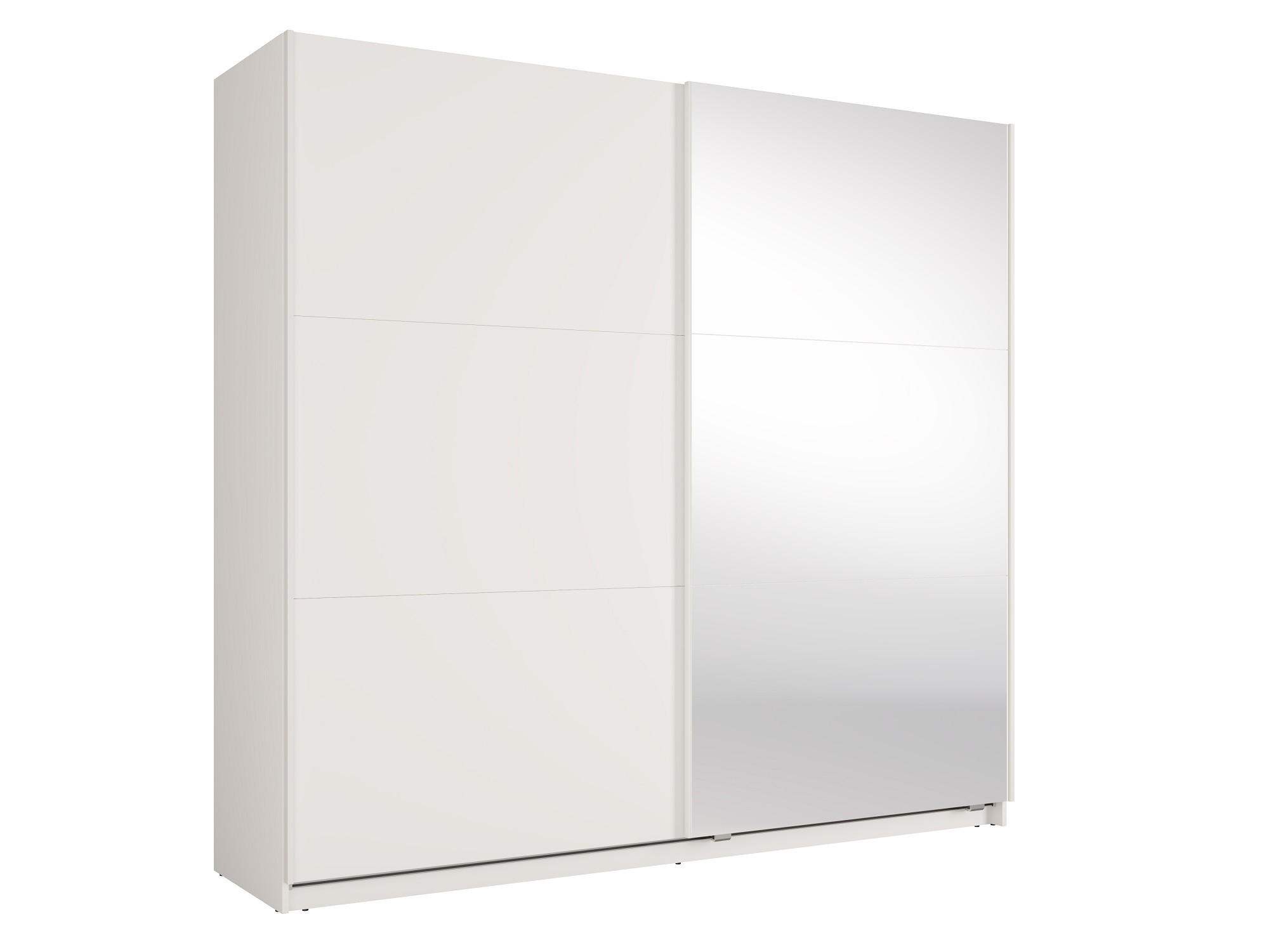 SCHIEBETÜRENSCHRANK LIVORA 12 - 221×207×60 cm ohne Beleuchtung 2 Türen, mit Spiegel Weiß - Weiß, Holz/Holzwerkstoff (221/207/60cm) - Milaros Markt