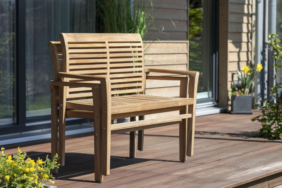GARTENBANK Derby stapelbar - Naturfarben, Holz (120/89/48cm) - Mr. Deko