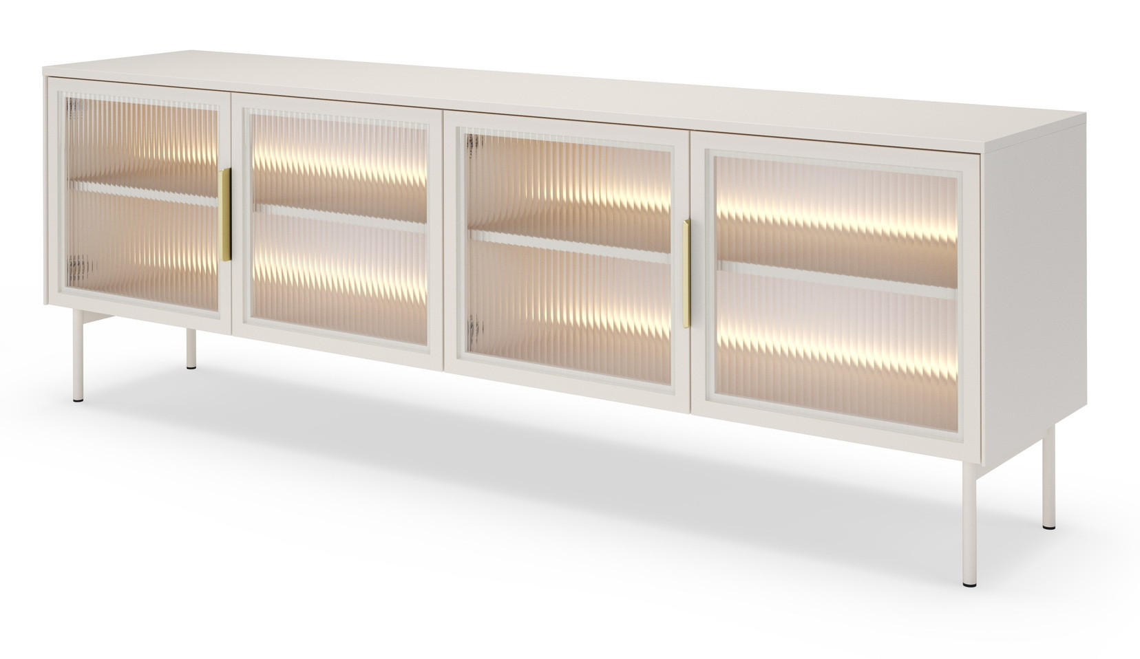 TV-SCHRANK mit LED 180 cm Senzia, 4 Türen, Kaschmir - Kaschmir, Holz (182/62/39cm) - Emporius