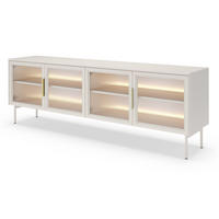TV-SCHRANK mit LED 180 cm Senzia, 4 Türen, Kaschmir - Kaschmir, Holz (182/62/39cm) - Emporius
