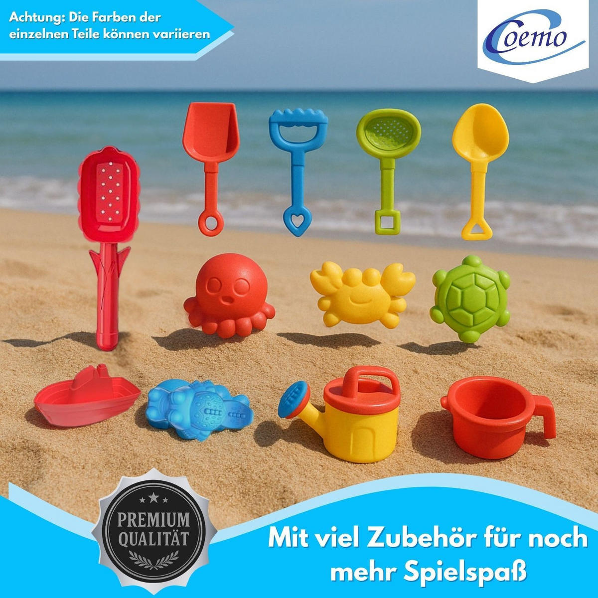 WASSERSPIELTISCH TOJA M Wasserfall mit Zubehör 22-tlg - Blau, Kunststoff (43/33/92cm) - Coemo