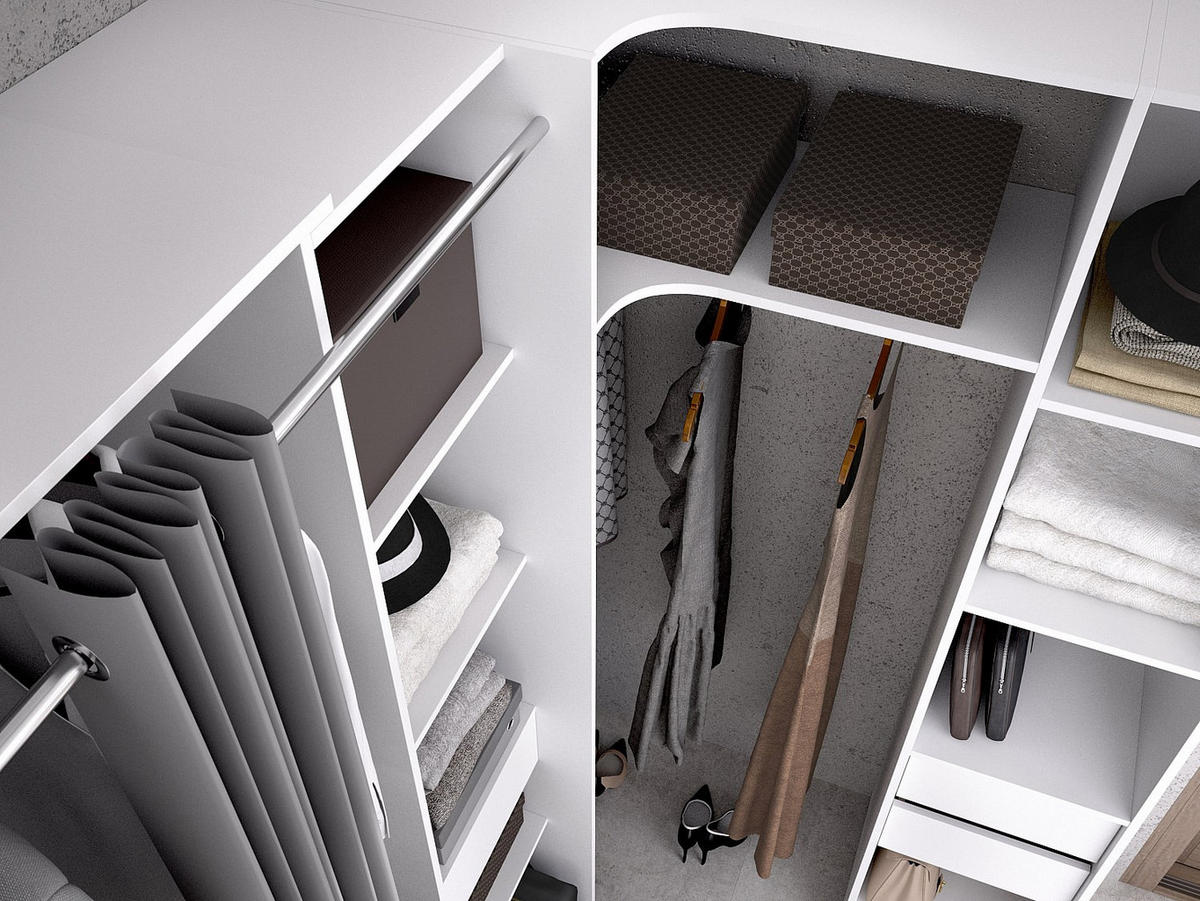 OFFENER Kleiderschrank - 231.5 cm x 141 cm - holz - weiß Bertrand - Weiß, Holz (231.5/205/141cm) - Vente-Unique