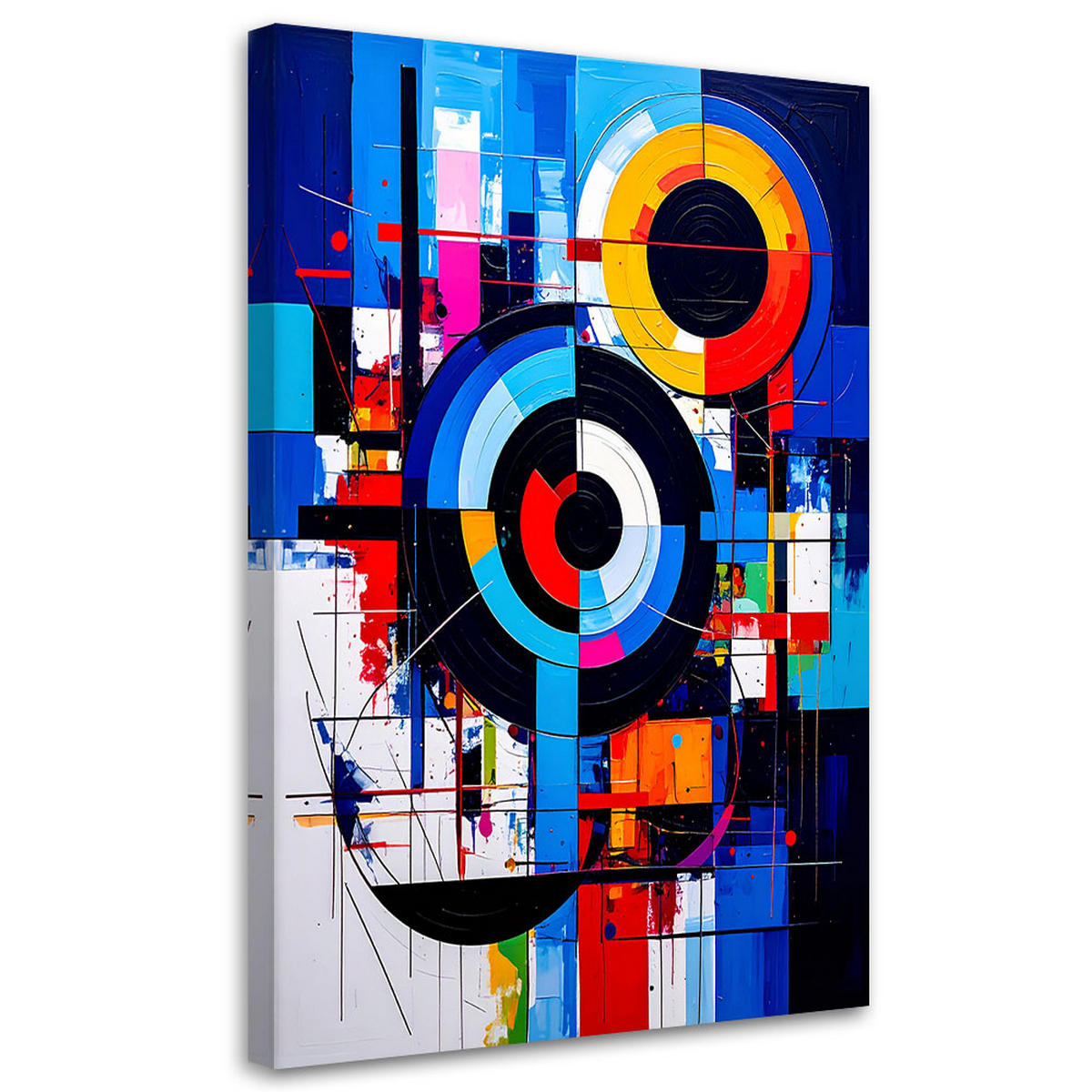 LEINWANDBILD Räder Abstrakt Wie gemalt 80x120cm - Multicolor, Textil (80/120cm) - Feeby