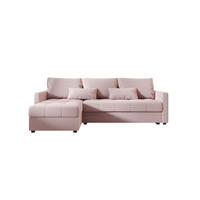 ECKSOFA MOS L BIS Cosmic 14 Links mit Schlaffunktion - Rosa, Textil (220/143cm) - Bedante