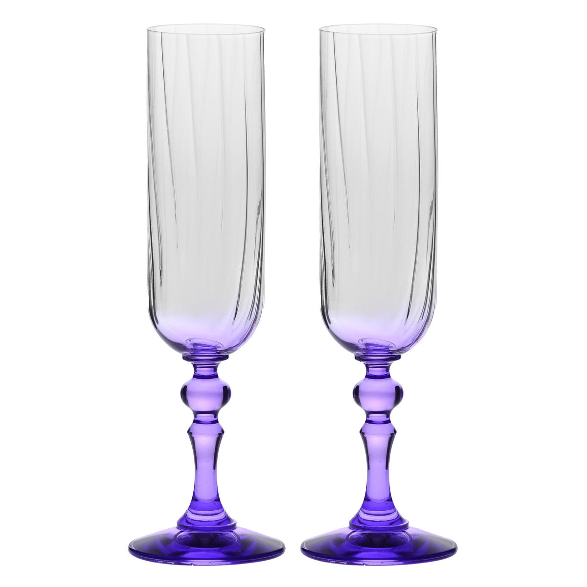 SEKTGLÄSER, 2er-Set, 200 ml - Violett, Glas (0.2L) - Krosno Glass