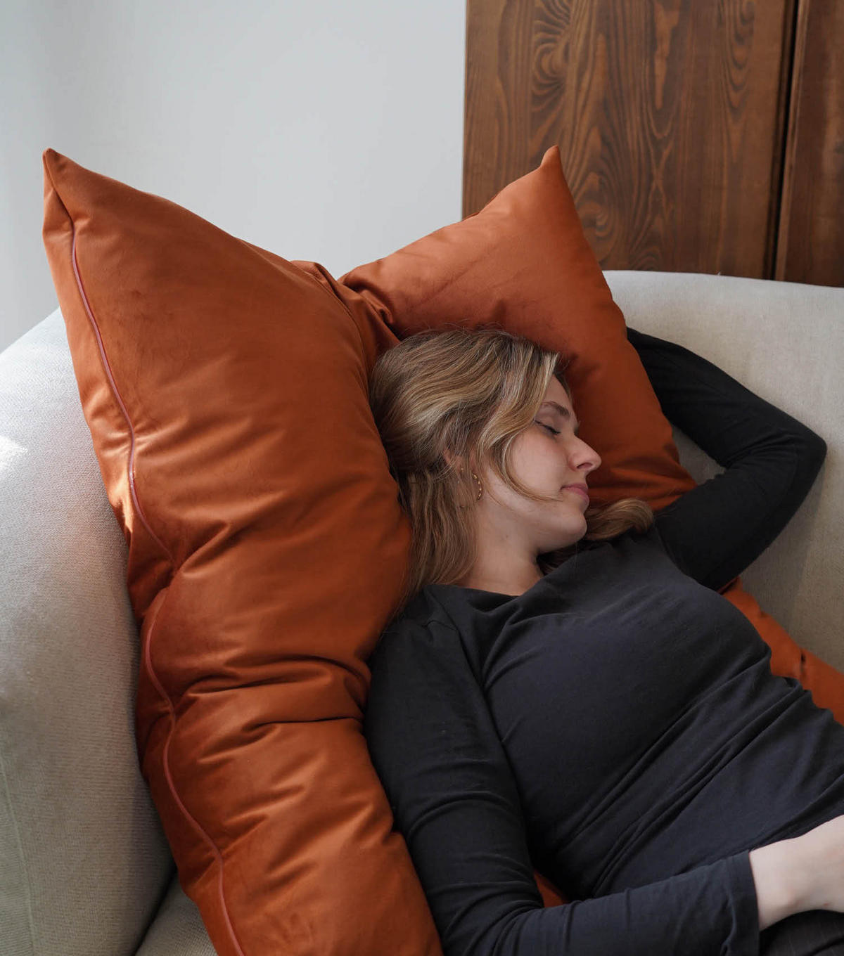 SOFAKISSEN Hug - Orange, Textil (90/10cm) - Mokebo