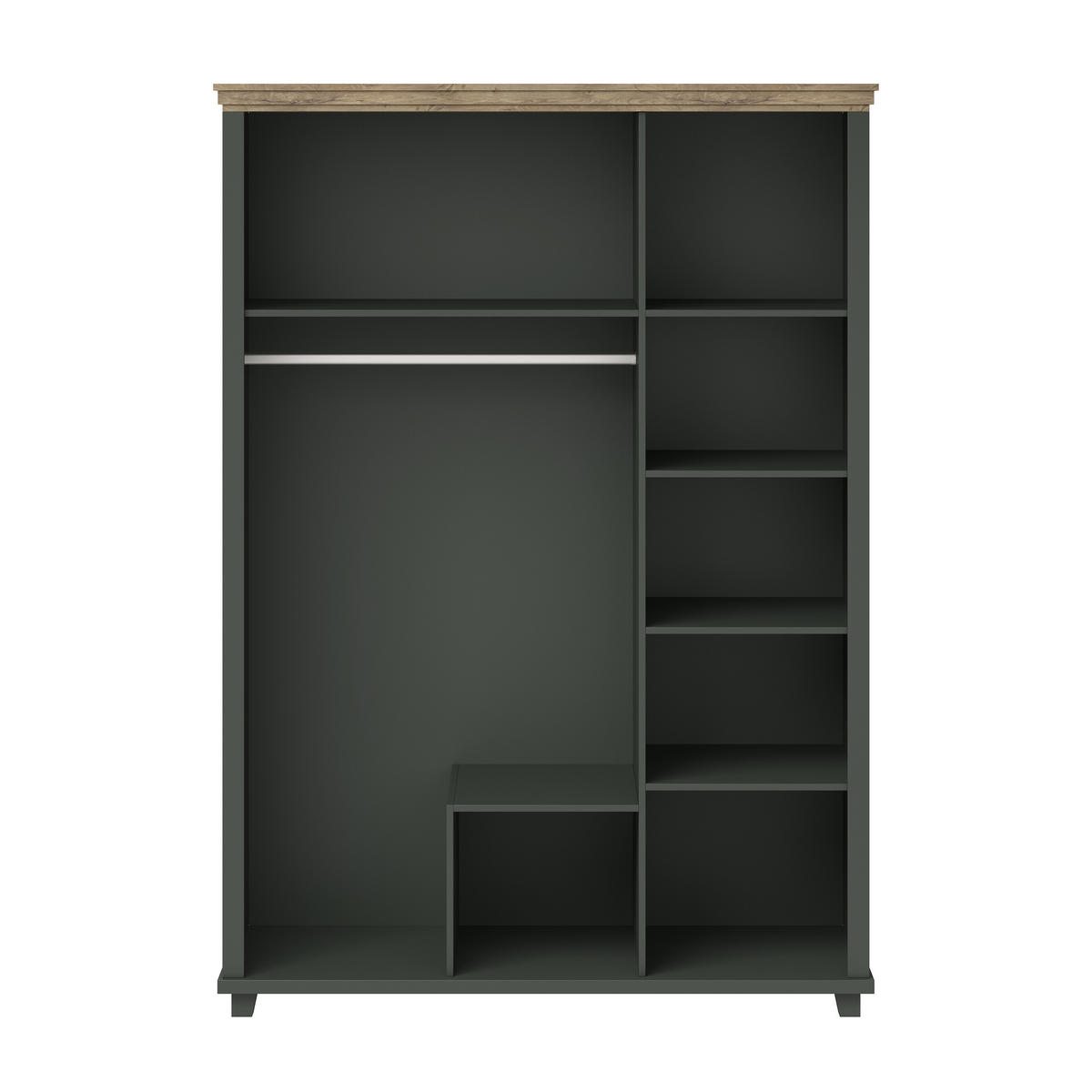 DREHTÜRENSCHRANK EVOLETTA 154/216/62 cm 3-türig mit Spiegel Grün - Grün, Holzwerkstoff (154/216/62cm) - MASSENO