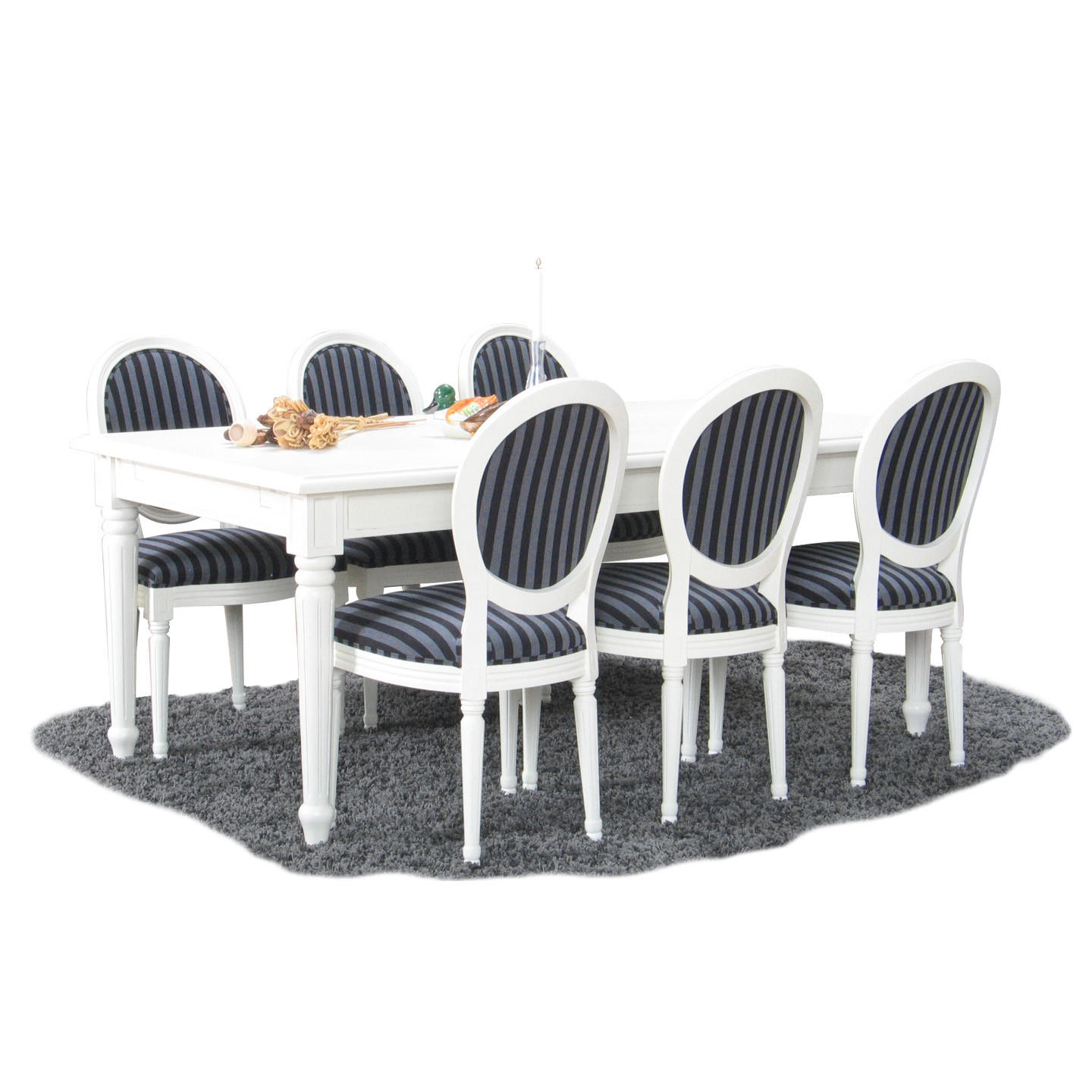 ebuy24 Tischgruppe Weiß 180x75x100 cm