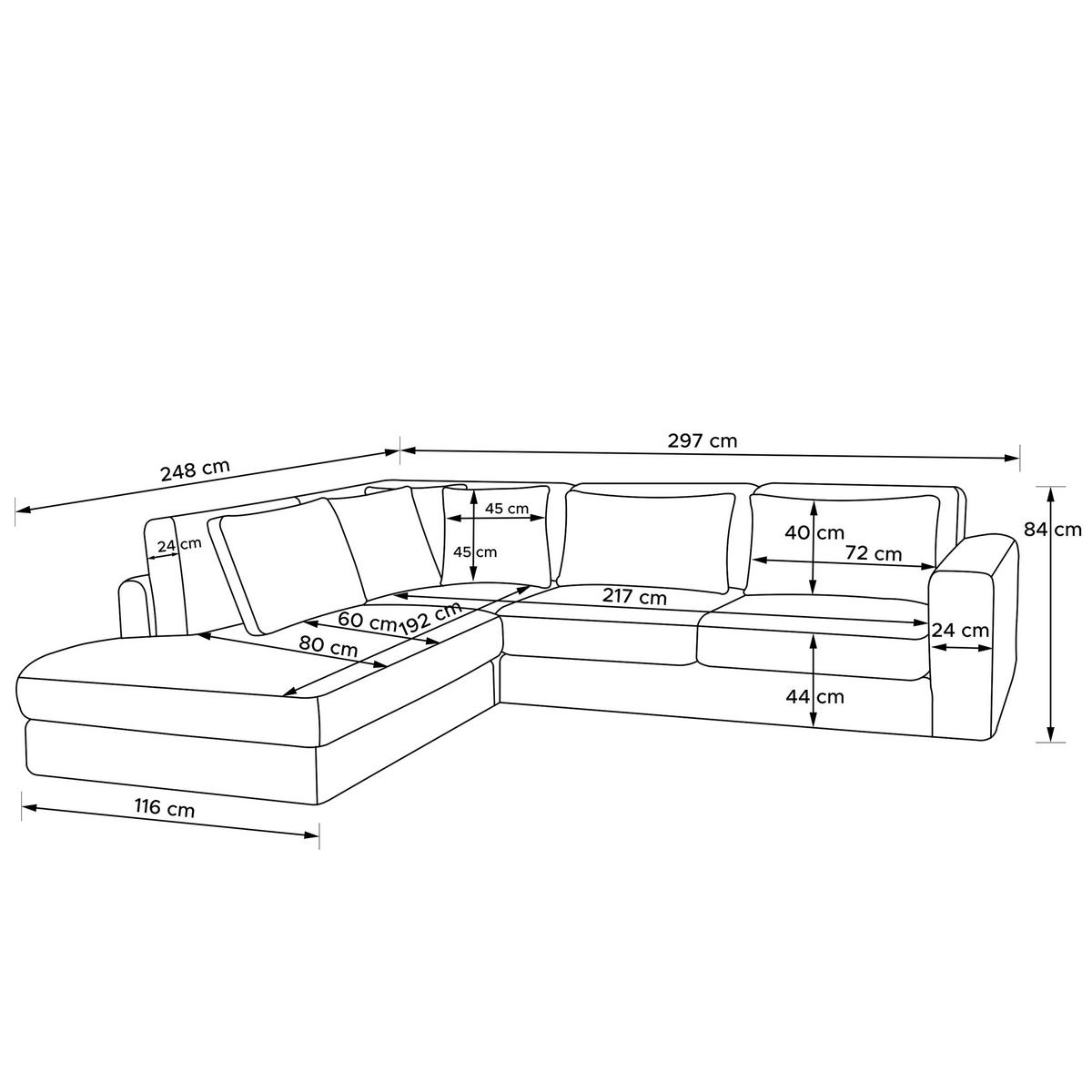 ECKSOFA links VERUS - Dunkelgrau, Holz/Holzwerkstoff (297/248cm) - KONSIMO®