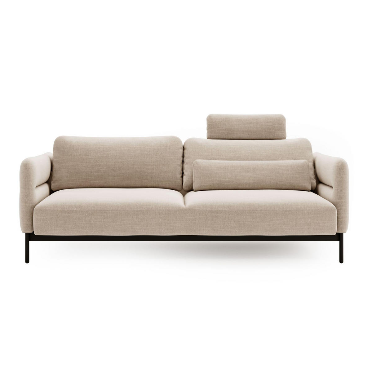 3-SITZER-SOFA Solianero Beige 223 cm - Beige/Schwarz, Textil/Metall (223/95/96cm) - Selsey
