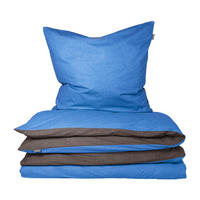 BETTWÄSCHESET Doubleface - Renforcé - 2-teilig - 135 x 200 cm - Blau-Dunkelgrau - Blau/Dunkelgrau, Textil (135/200cm) - SCHIESSER