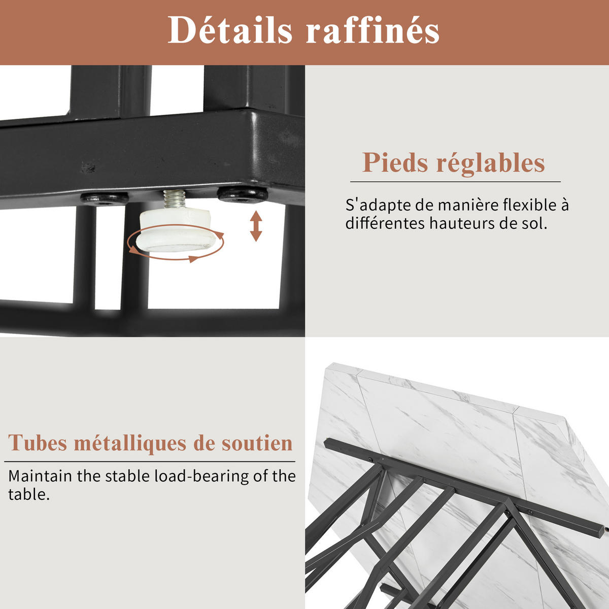 ESSTISCH Sechseck Marmor, Schwarz Metallgestell, Wohnzimmer - Schwarz, Metall (100/115.5/75cm) - FLIEKS