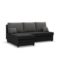 ECKSOFA MIT SCHLAFFUNKTION KEMI Schwarz/Grau - Schwarz/Grau, Textil (135/201cm) - Mebligo