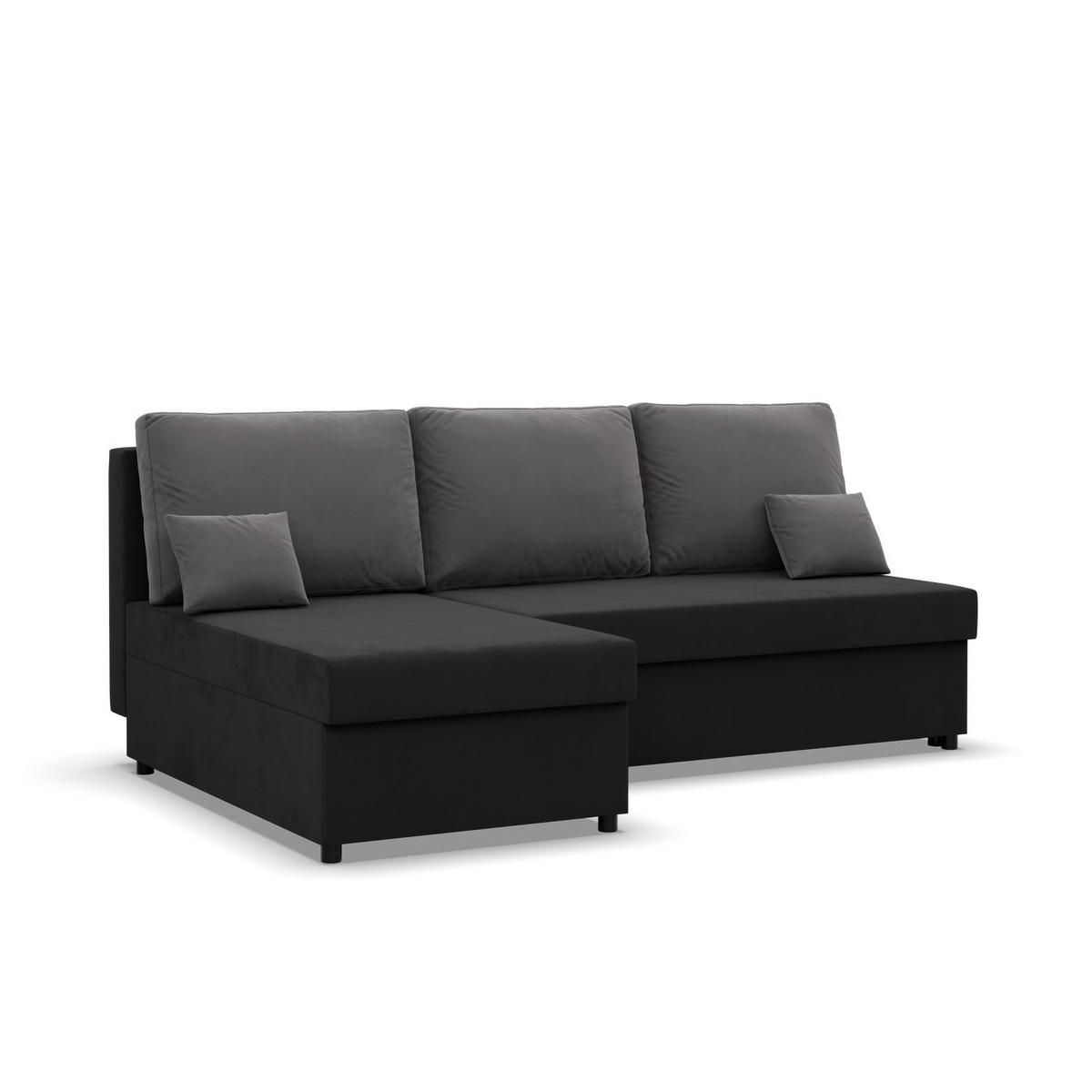 ECKSOFA MIT SCHLAFFUNKTION KEMI Schwarz/Grau - Schwarz/Grau, Textil (135/201cm) - Mebligo