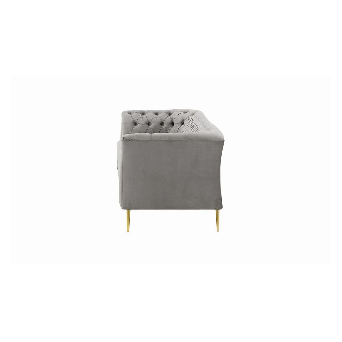 DREISITZER-SOFA Chesterfield Modern-Velluto 15 - Hellgrau, Holz/Textil (248/74/80cm)