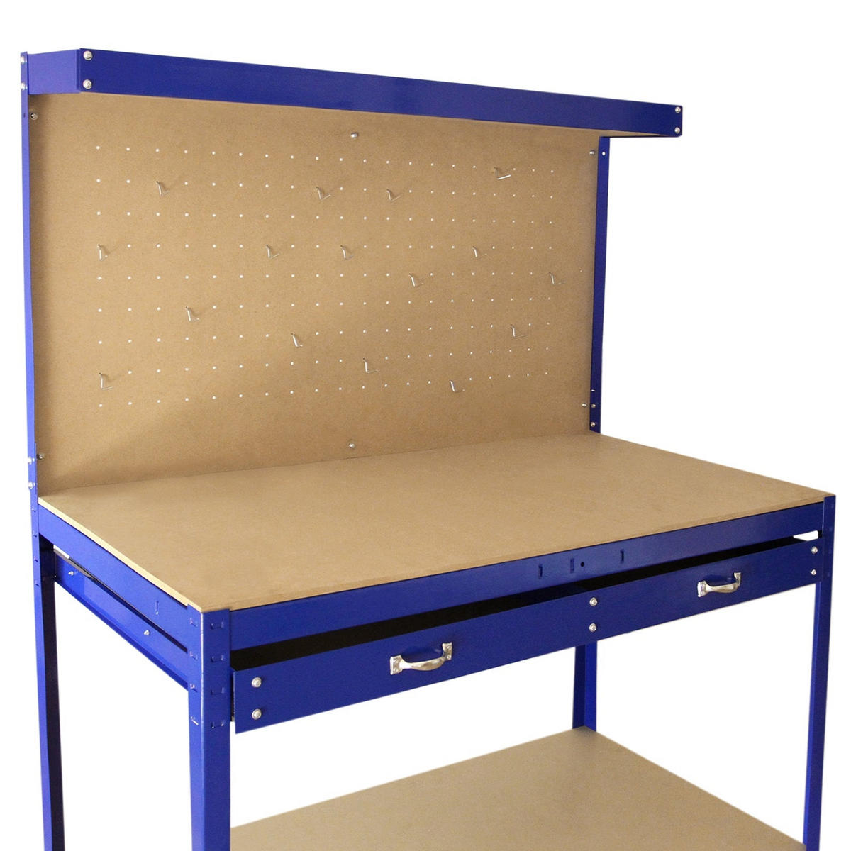 WERKBANK mit Stecktafel und Schublade Blau - Blau, Metall (44/81.5/78cm) - Monster Racking