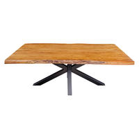 ESSTISCH MAMMUT Akazie 200cm - Schwarz/Braun, Holz/Metall (100/200/77cm) - riess-ambiente