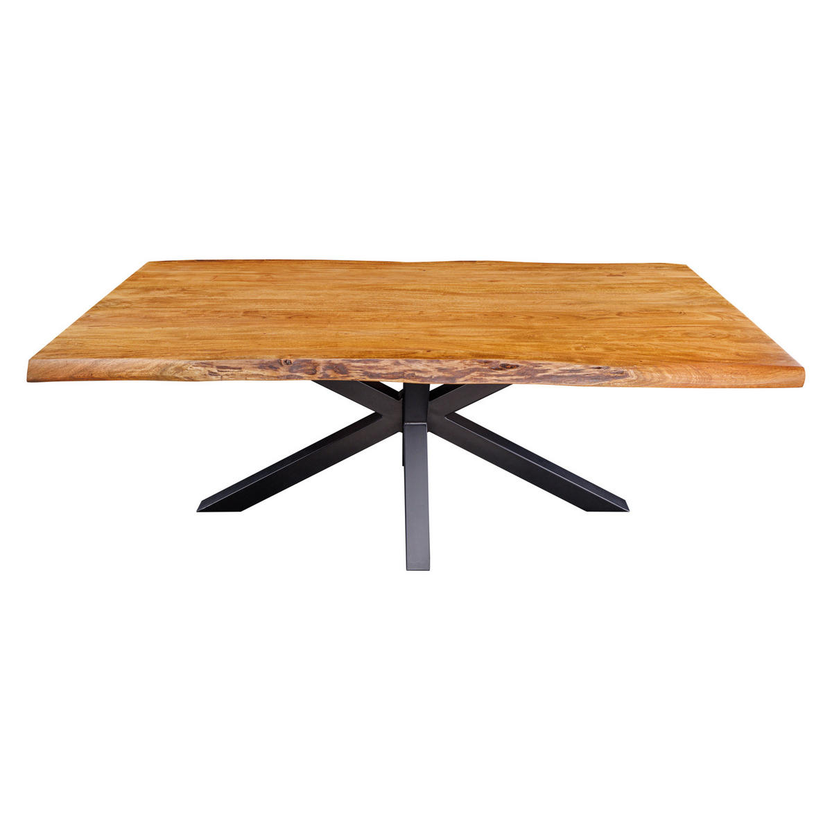 ESSTISCH MAMMUT Akazie 200cm - Schwarz/Braun, Holz/Metall (100/200/77cm) - riess-ambiente