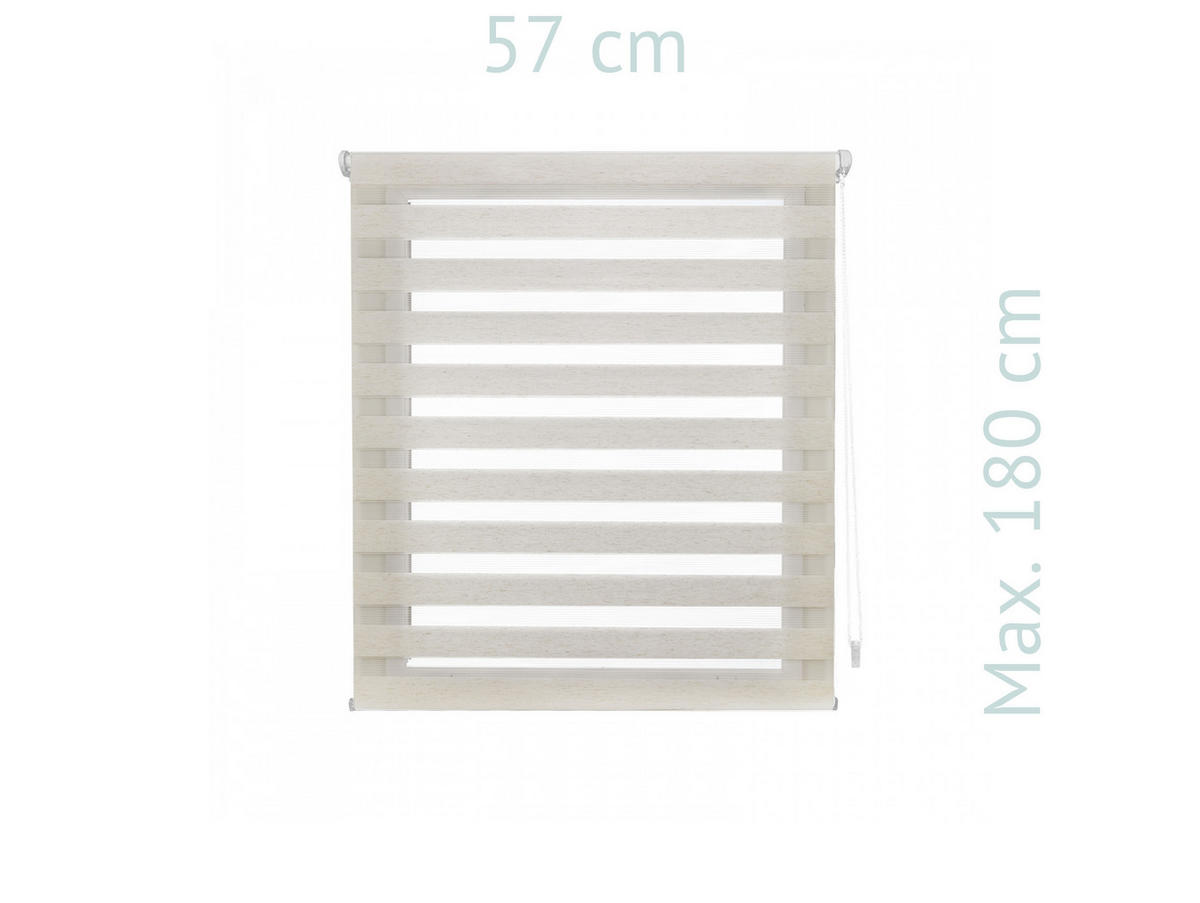 ROLLO Polyester Transluzent Grauweiß 57x180 - Hellgrau, Textil (57/180/1cm) - Purline