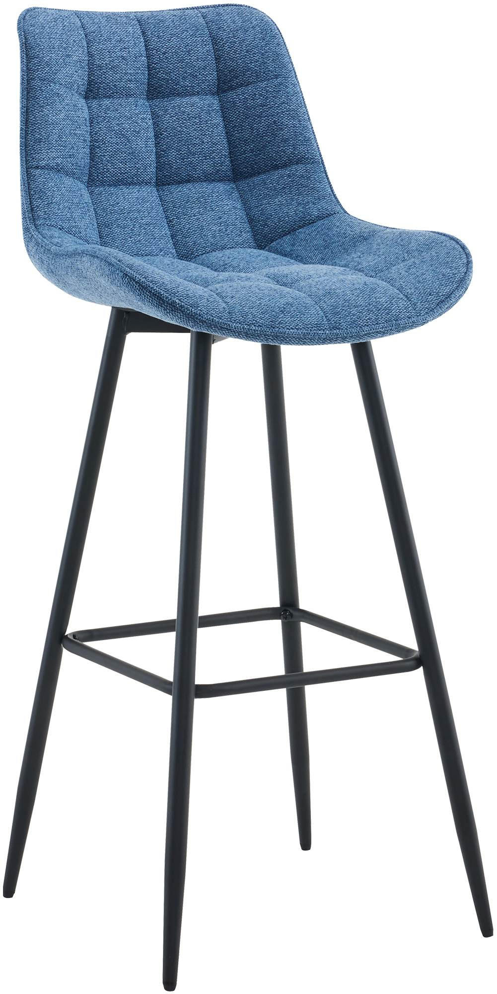 BARHOCKER Stoff blau - Blau/Schwarz, Textil/Metall (47/106/52cm) - CLP